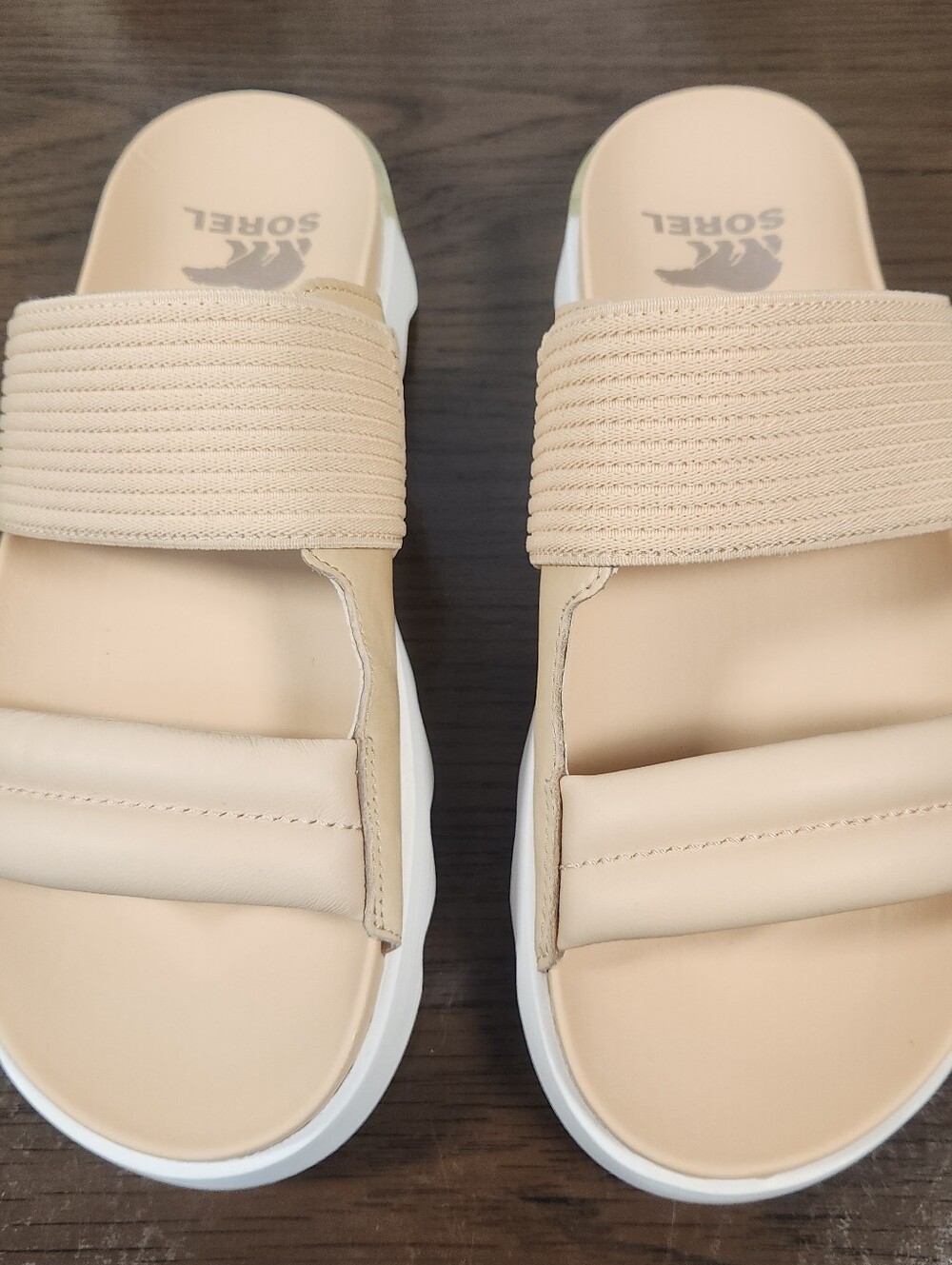 Women's Sorel Viibe Slides - Size 10  Beige - Nova Sand/ Sea Salt